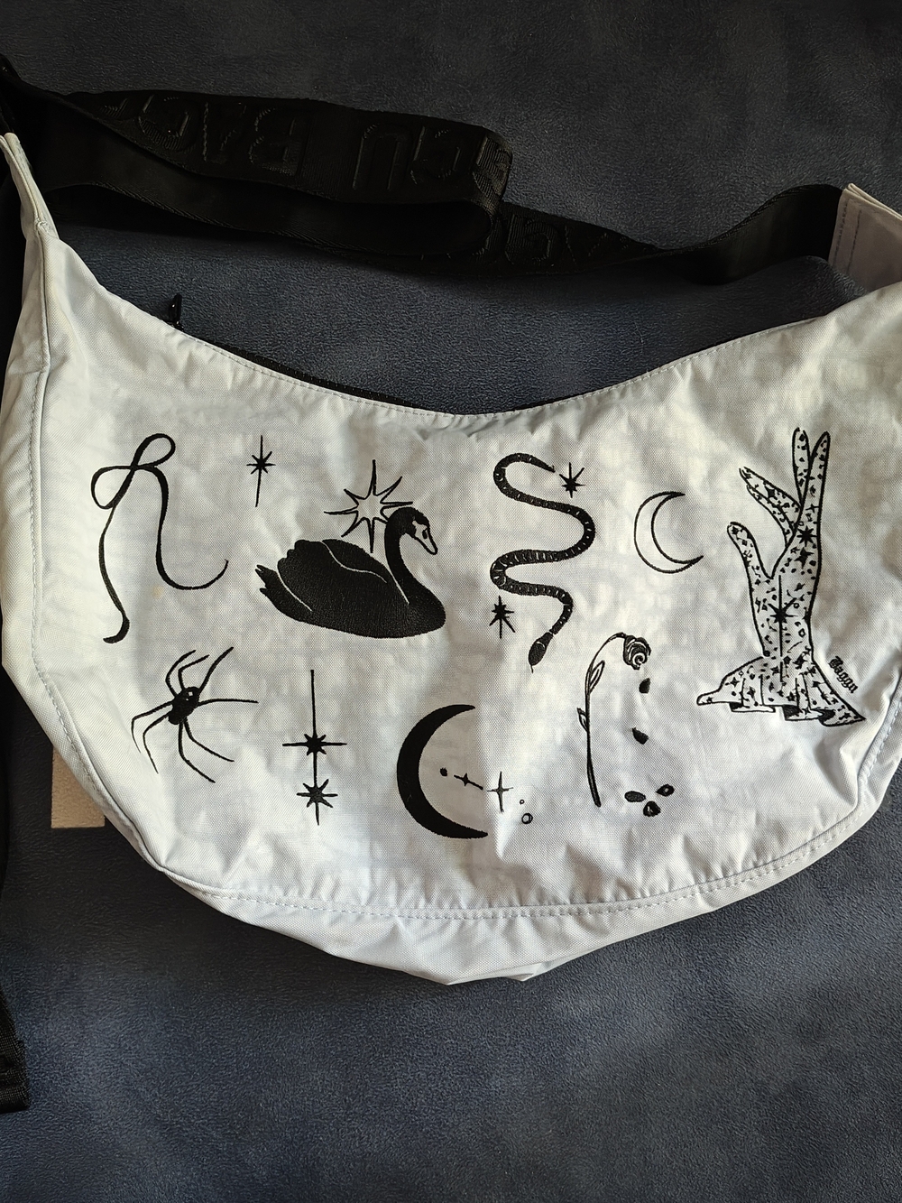 Baggu Crescent Crossbody Embroidered Bag